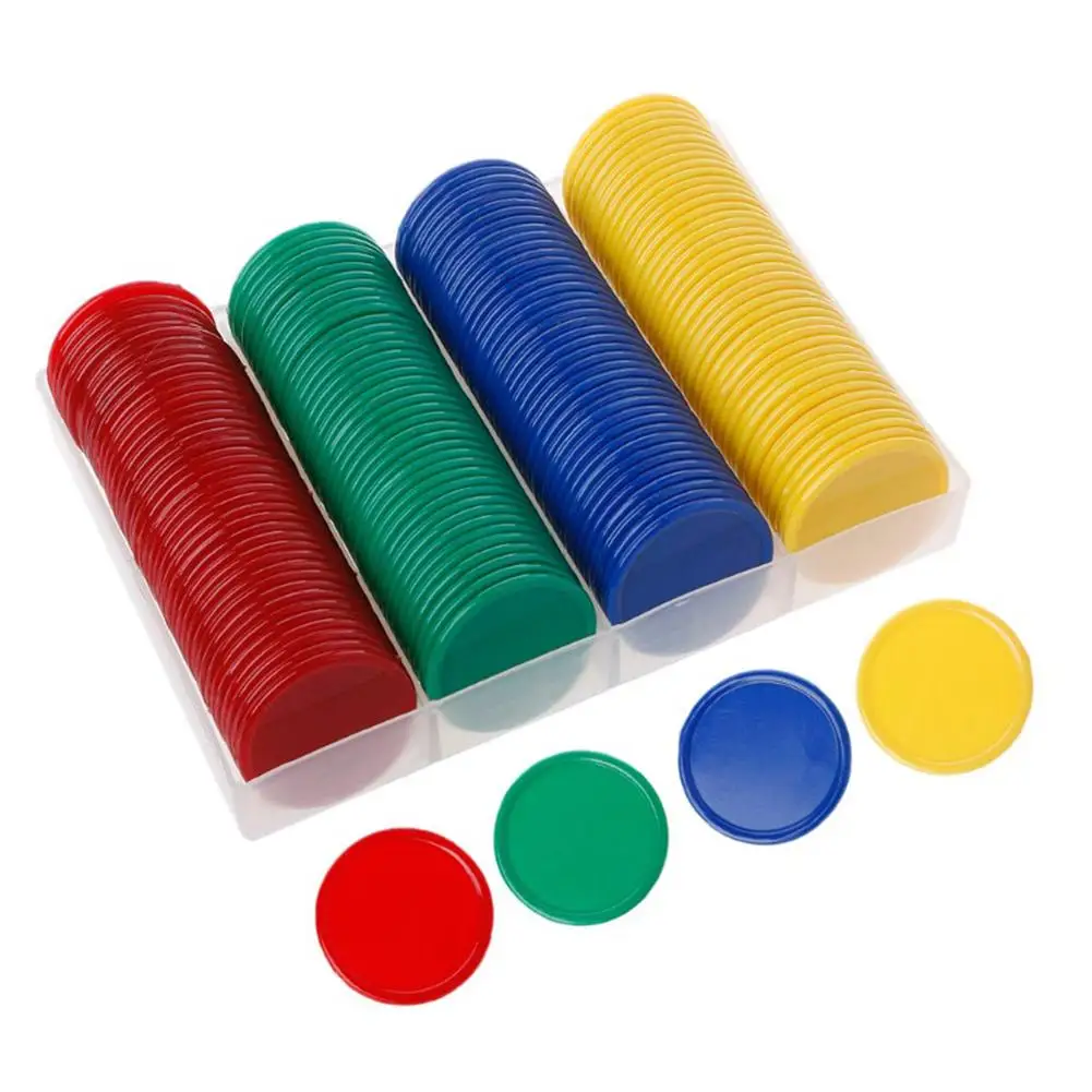 160Pcs/Set 4 Color Round Chips Counting Numbers Teaching Aids Game