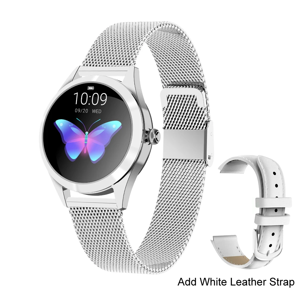 Add White Strap IP68 водонепроницаемый мульти-спортивный режим для женщин монитор сердечного ритма физиологический напоминание уведомления синхронизации Смарт часы Прекрасный браслет - Цвет: Add White Strap