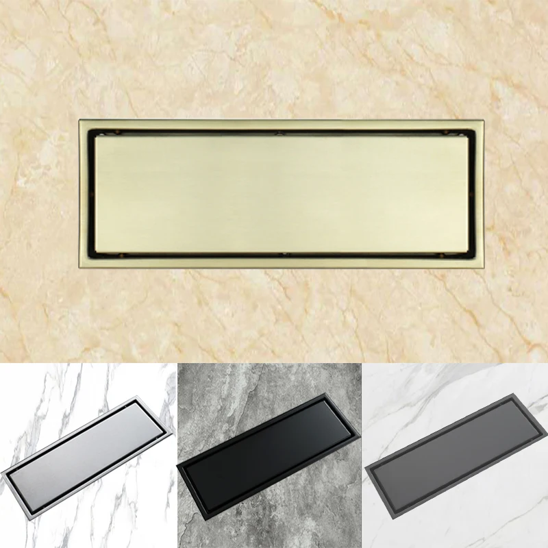 

Bathroom Floor Water Drain with Removable Cover Brushed 304 Stainless Steel Black Gold Matt Gun Metal Grey Hidden Concealed