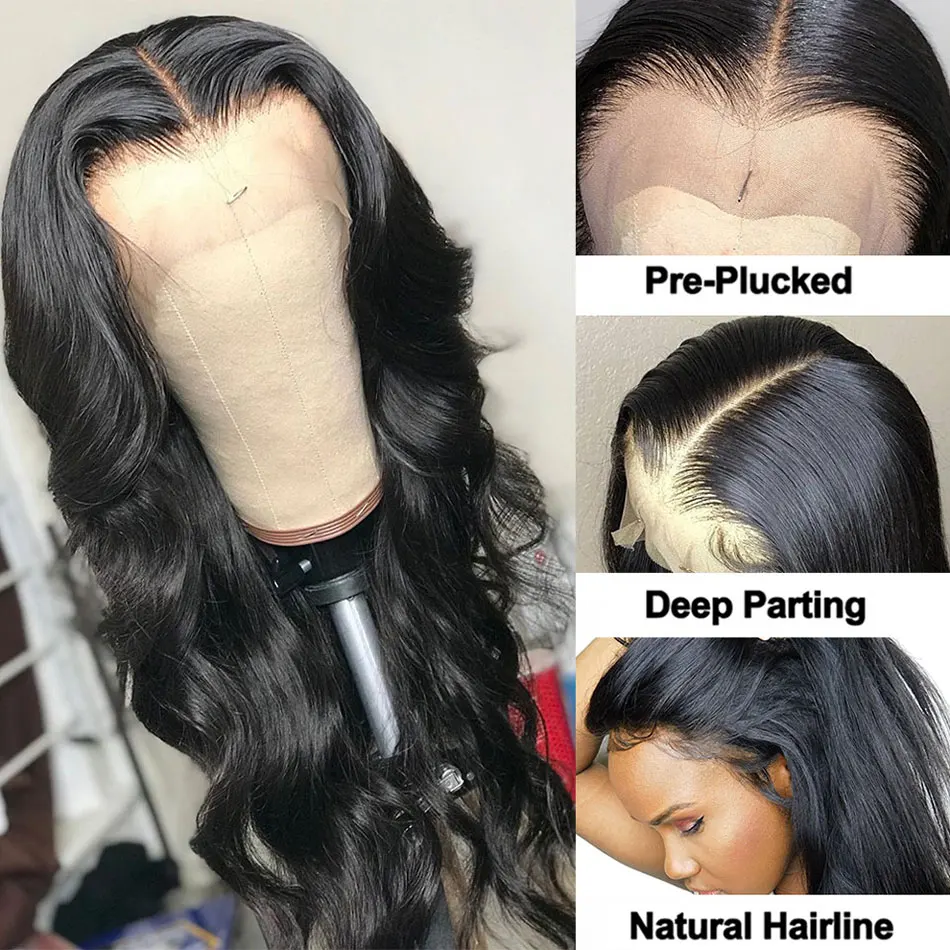 Body Wave Wig Lace Front Human Hair Wigs For Women 30 Inch Transparent Lace Frontal Wig Human Hair Wavy Brazilian Lace Front Wig