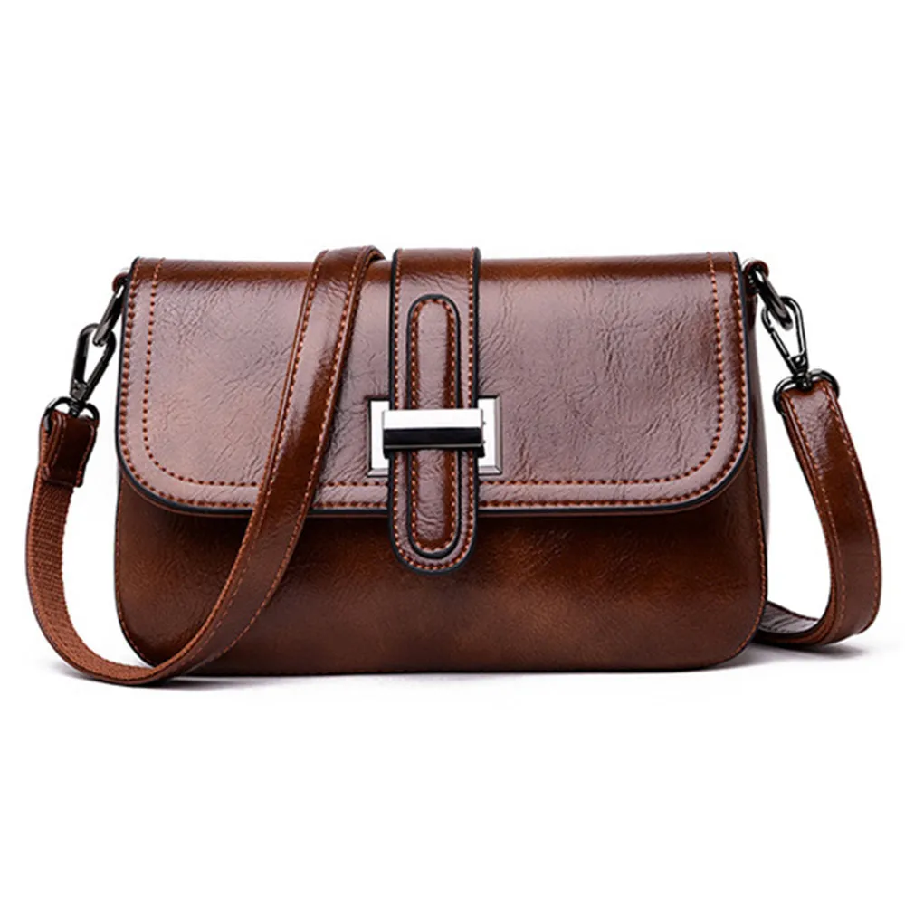 Винтажная женская сумка на плечо из масляной и вощеной кожи сумки через высокого