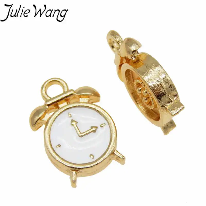 5 шт. эмалированные часы будильник Julie Wang маленькие винтажные из сплава