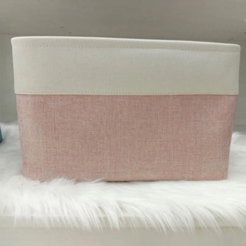 Pink Горячая хлопок белье корзины для хранения без крышки двойной слой двойной ручкой коробка для хранения одежды игрушки L99 - Цвет: Pink