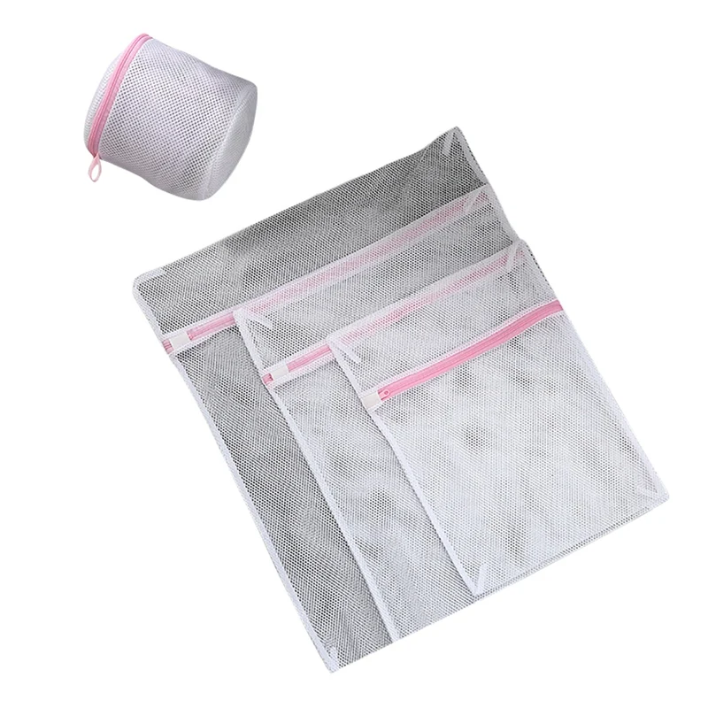 Удобный практический стиральный мешок из сетчатой ткани, многоразовые сетчатые Стиральные Сумки с молнией для носков