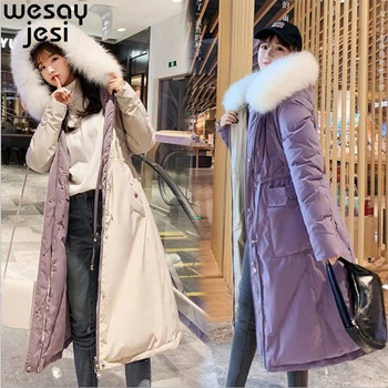 

2020 Winter New Double-sided Women's Parka Coat Double-layer Design Warm Windproof And Cold Resistant Long Padded Jacket