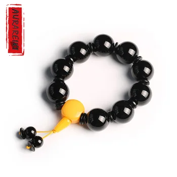 

Original Natural Agate Bracelet Tibetan Black Agate Folk-custom Men's Bracelet Buddhist Ornaments Fine Buddhist Bead Bracelets