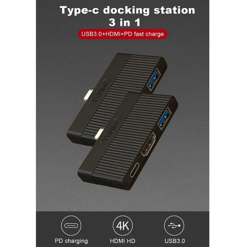Portable Multi-function 5Ggb High Speed Efficiency Type C to HDMI PD USB 3.0 4K HD Adapter Converter
