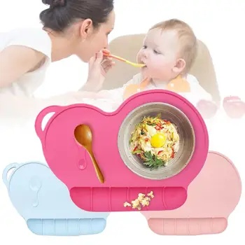 

Baby Child Silicone mat Anti-slip Food Pad Portable Placemat Dinner Tableware 3 Color Mat
