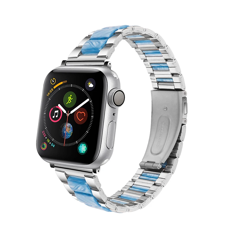Модный ремешок из металлической смолы для iwatch 5, 4, 3, 2, 1, ремешок для смарт-часов pple 5 с 44 мм, 42 мм, 40 мм, 38 мм