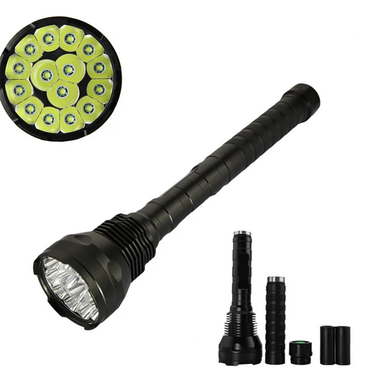 

Waterproof T6x15 powerful torch 15000lumens light 18650 26650 battery 5 switch modes flashlight 15-T6