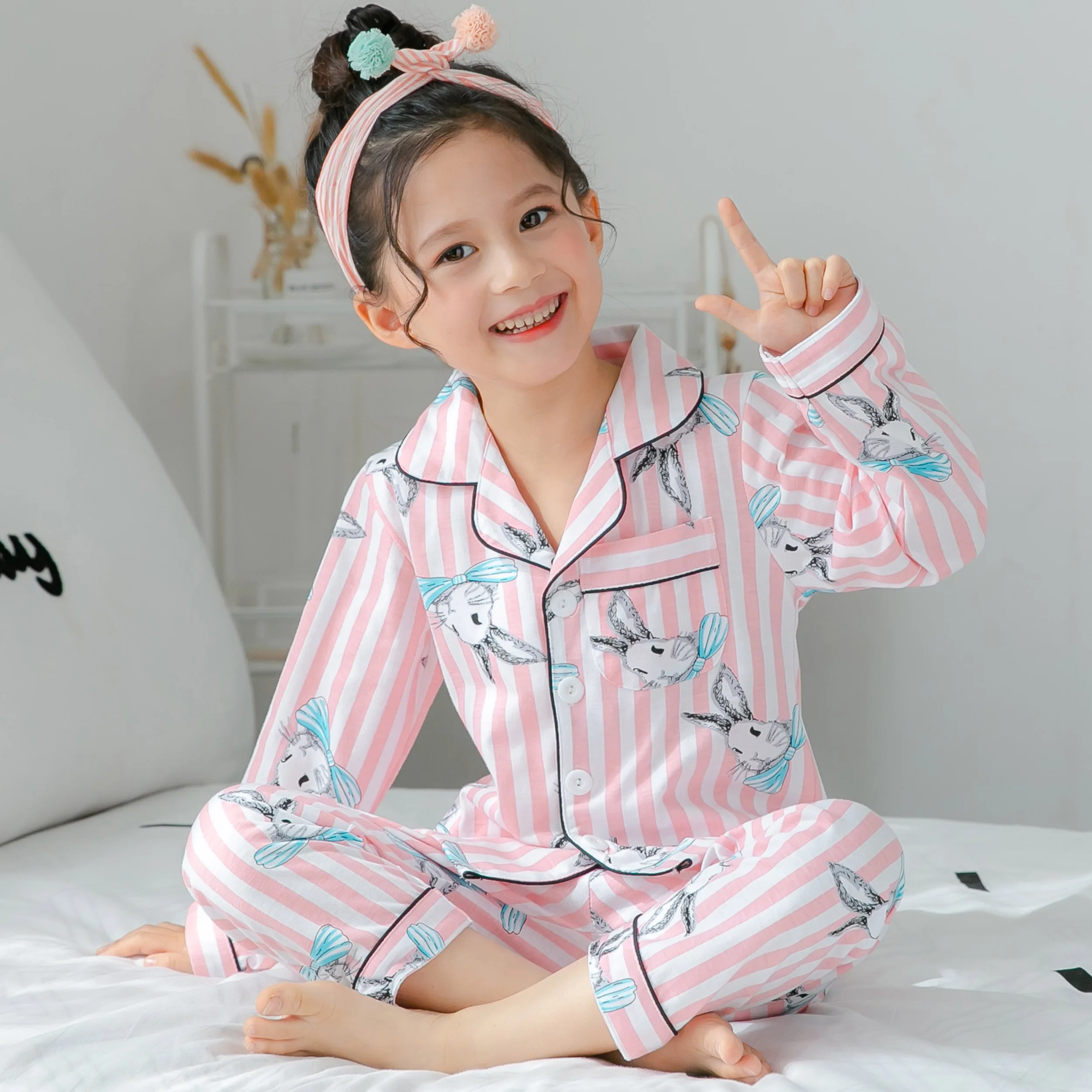 designer pajama sets Autumn Girls cotton pajamas set Children cute pyjamas Thin Sleepwear baby soft Loungewear Kids Pyjamas Boy short Top+ Pant best nightgowns Sleepwear & Robes