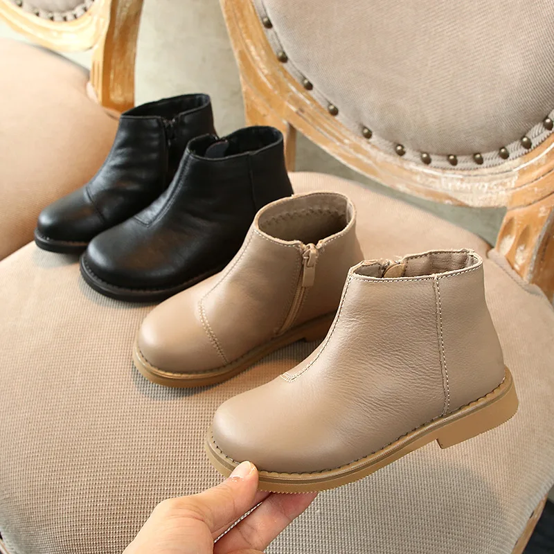 Ботинки для девочек из натуральной кожи; модные детские ботинки; zapatos; Теплые ботильоны; botas; Водонепроницаемая детская обувь; зимние кроссовки для малышей