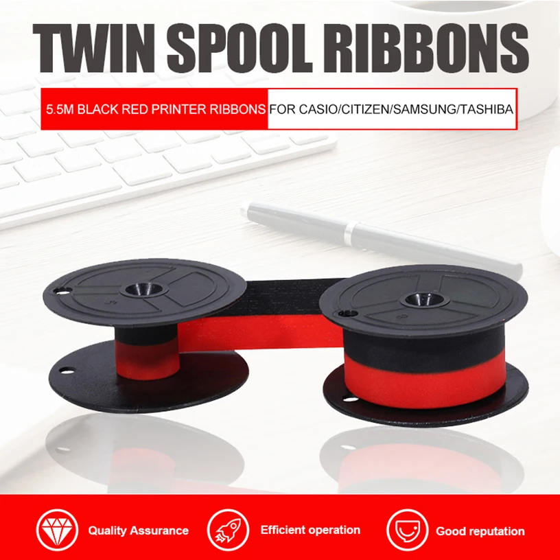 

GR24 Twin Spool Ribbons For Typewriters 5.5M Black Color Red Color Printer Ribbons For CASIO/CITIZEN/SAMSUNG/TASHIBA