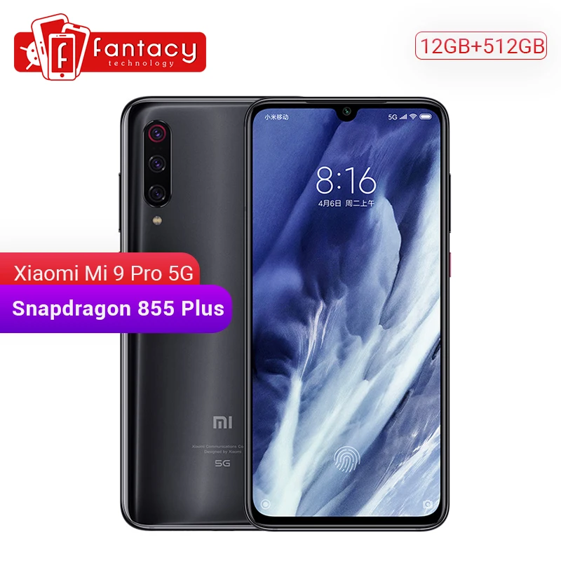 Оригинальный Xiaomi mi 9 pro Pro (5G) 12 Гб ОЗУ 512 ПЗУ Смартфон Snapdragon 855 Plus 4000 мАч 48мп тройная