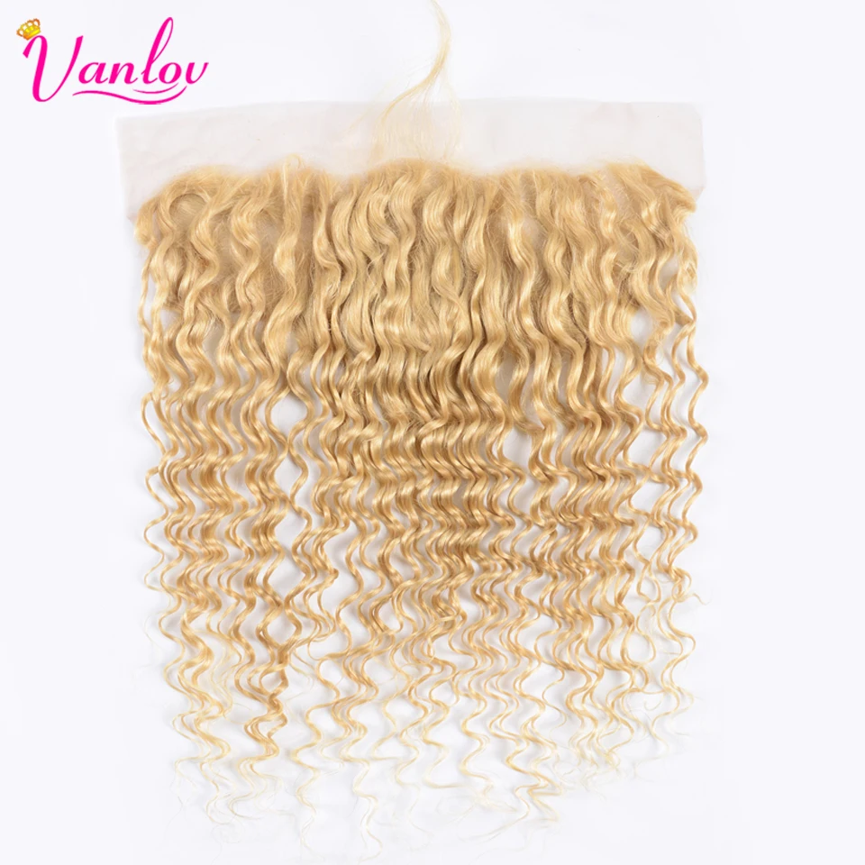 Vanlov 13x4 Ear To Ear Lace Frontal Closure 613 Blonde Remy Peruvian Deep Wave Pre Plucked Frontal with Baby Hair (3)