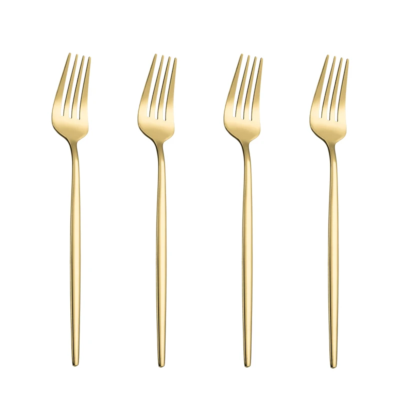 

Stainless Steel Cutlery Set 4pcs Gold Dinnerware Set Home Forks Tableware Mirror Kitchen Dinner Set Home Eco Friendly Flatware