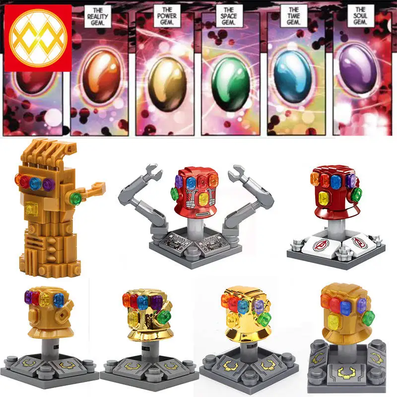 

Free Shipping Single XH1361 Iron Man Infinity Gauntlet With 36 Infinity Gems Power Time Stones Thanos Building Blocks Kids Toys