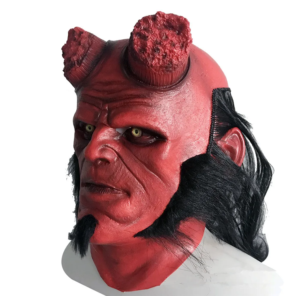 Высокое качество аниме Hellboy Маскарадная маска Anung Un Rama латексные маски Детский Взрослый Рог ужасов шлем вечерние реквизит для Хэллоуина Новинка