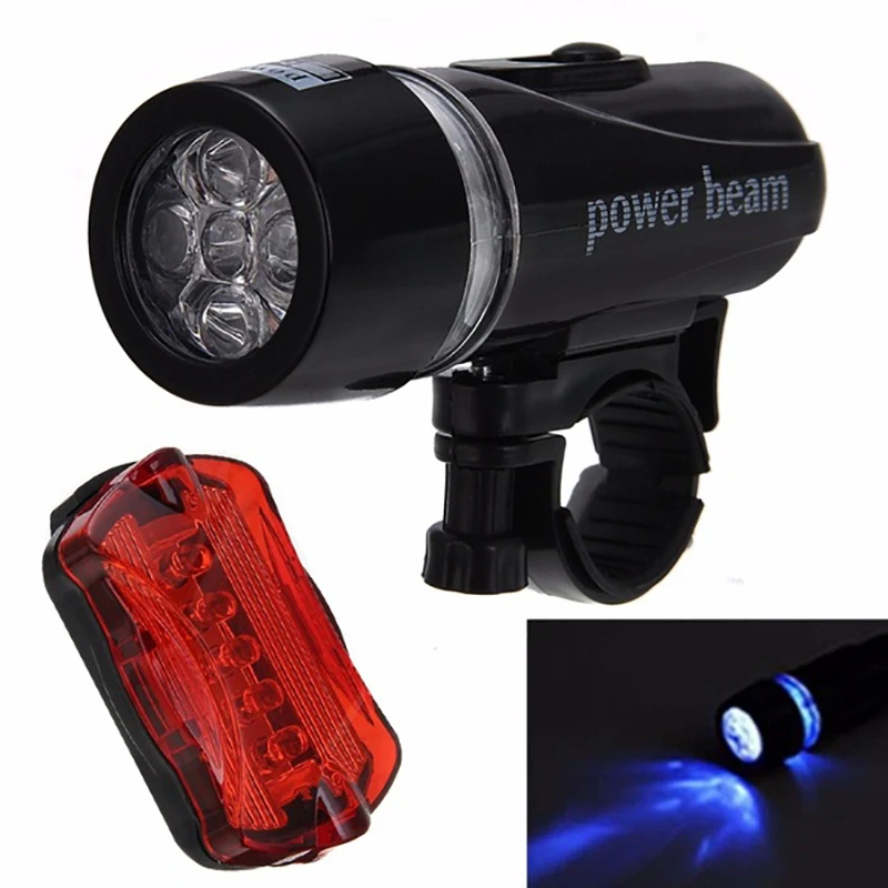 

Super Bright LED Bike Front Light with Taillight Road Bicycle MTB Waterproof Headlight Mountain 5Leds Lights Cycling Accessories
