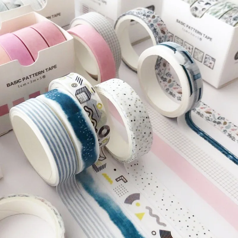 Buen trato 5 unids/lote Kawaii conjunto de cintas Washi papelería pegatinas escocés decorativo Scrapbooking adhesivo cinta adhesiva de la escuela suministros diario NRwoeQaZGXo