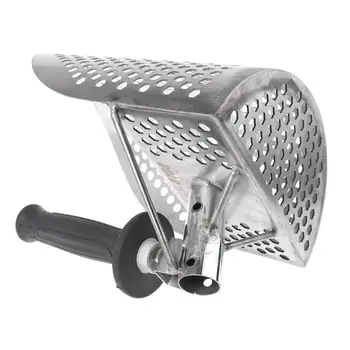 

Sand Scoop for Metal Detecting, Stainless Steel with Hexahedron Holes for Beach Treasure Hunting + Plastic Handle 28TC