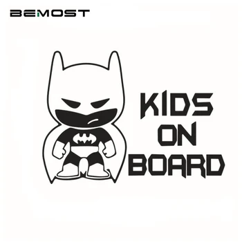 

BEMOST Car Styling Vinyl Reflective Car Decals Lovely Batman Kids ON BOARD Warning Signs Stickers Free Shipping 18.6*13.6cm
