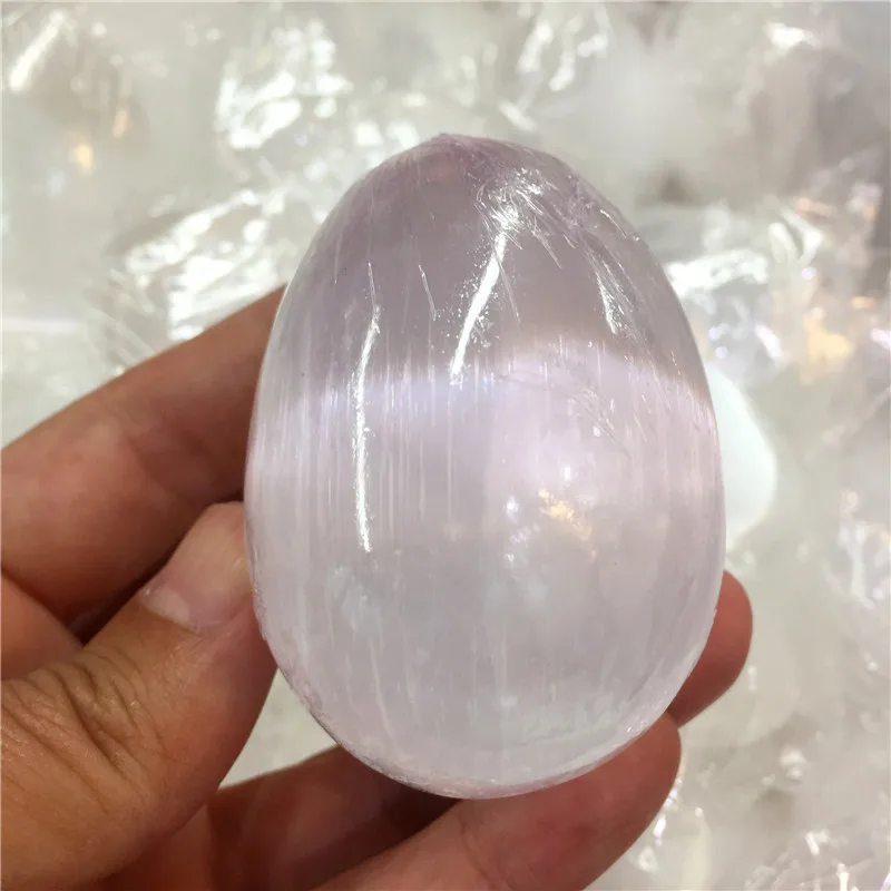 

Natural White Selenite Egg Crystal Quartz Oval Ball Massage Tool Crystal Palm Stones Fraueneis Mineral Specimen As Gifts