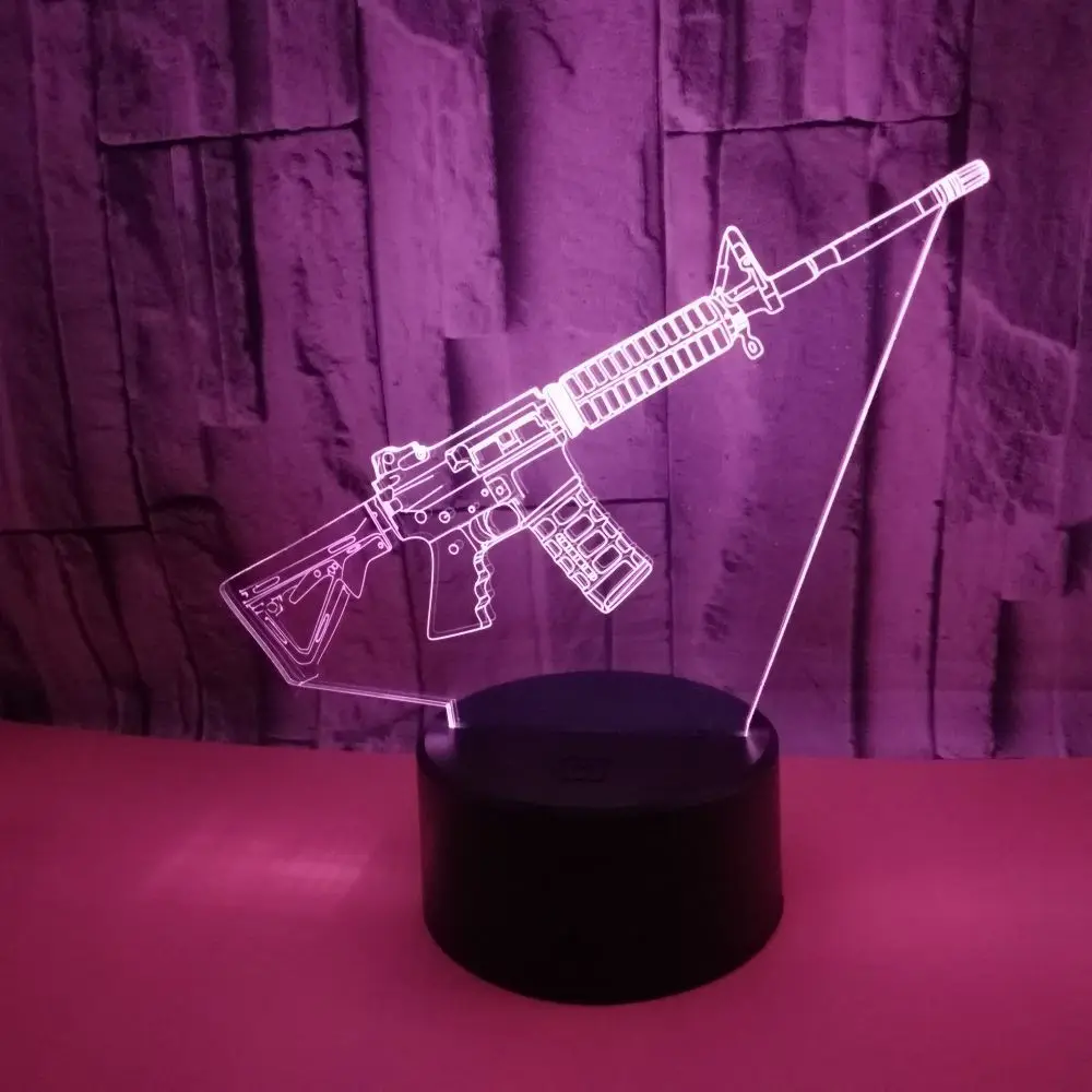 Акриловый стрелочный пистолет Модель светодиодный 3D иллюзия ночник USB сенсорный датчик RGB детский подарок настольная лампа 7 цветов Изменение