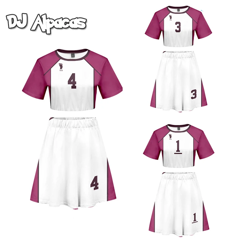 

Hinata Shoyo Anime Haikyuu Cosplay Sets Costume Skirt Shirt Nishinoya Yuu Sports Karasuno Koukou High School Women Clothing