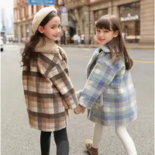Кашемировое пальто для девочек Новинка года; Детская меховая куртка для девочек водонепроницаемая куртка кашемировое шерстяное пальто для девочек