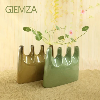 

GIEMZA Four-hole Vase Flower Arrangement Geometric Graphics Art Hydroponics Hands Branch Pottery and Porcelain Earthenware