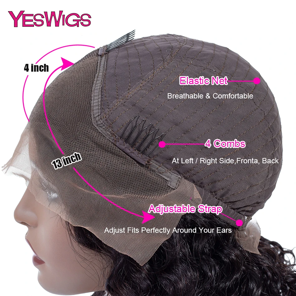 Yeswigs Yaki Straight Wigs Brazilian  Remy Human Hair 13x4 Pre Plucked Lace Front Human Hair Wigs For Black Women