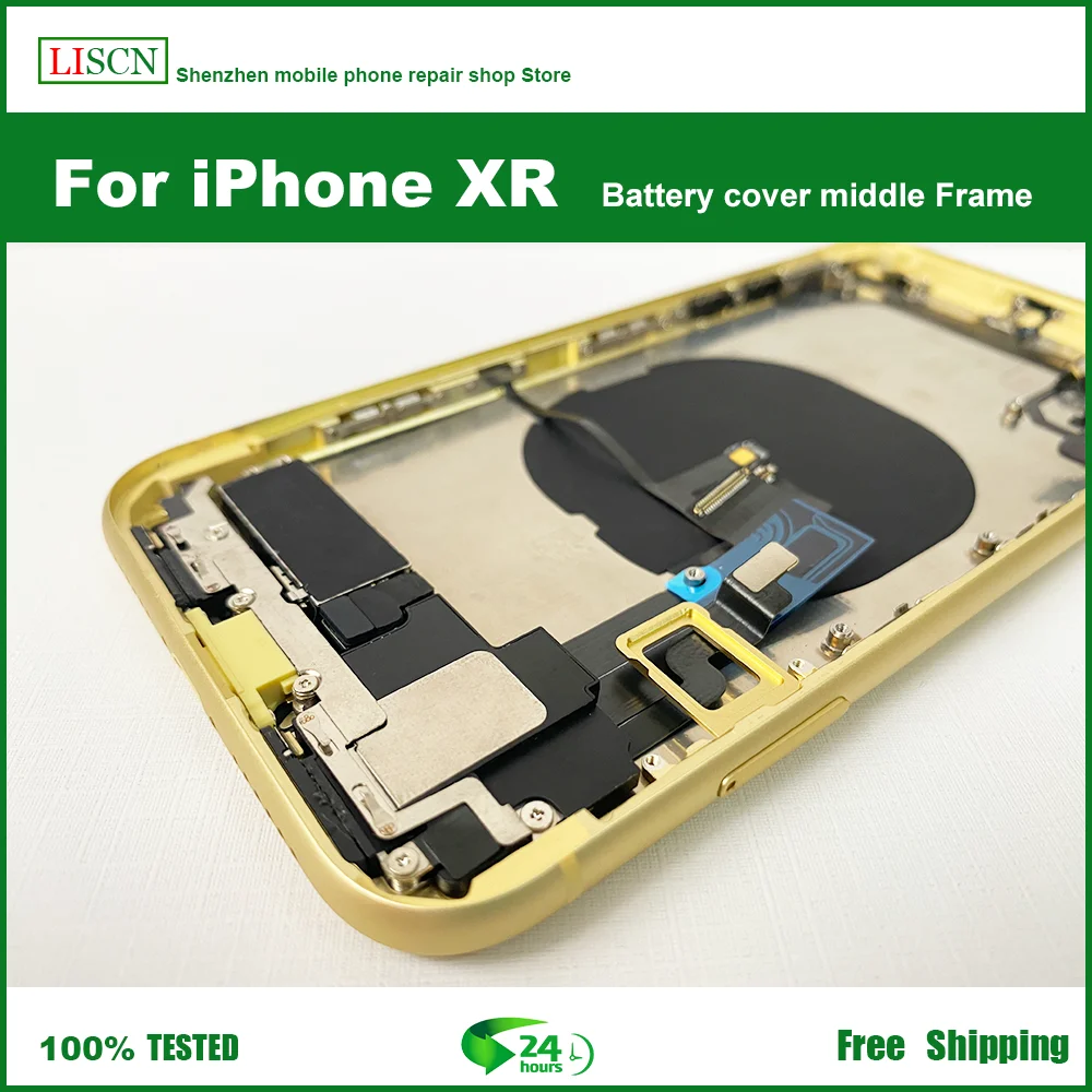 phone frame for video For IPhone X XR battery back cover, chassis middle frame, SIM card tray, side key components, installation soft cable shell+gift photo frame phone