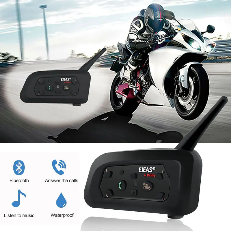 V6 Pro Bluetooth Интерком FM мотоциклетный домофон для лыж для ejeas Прямая