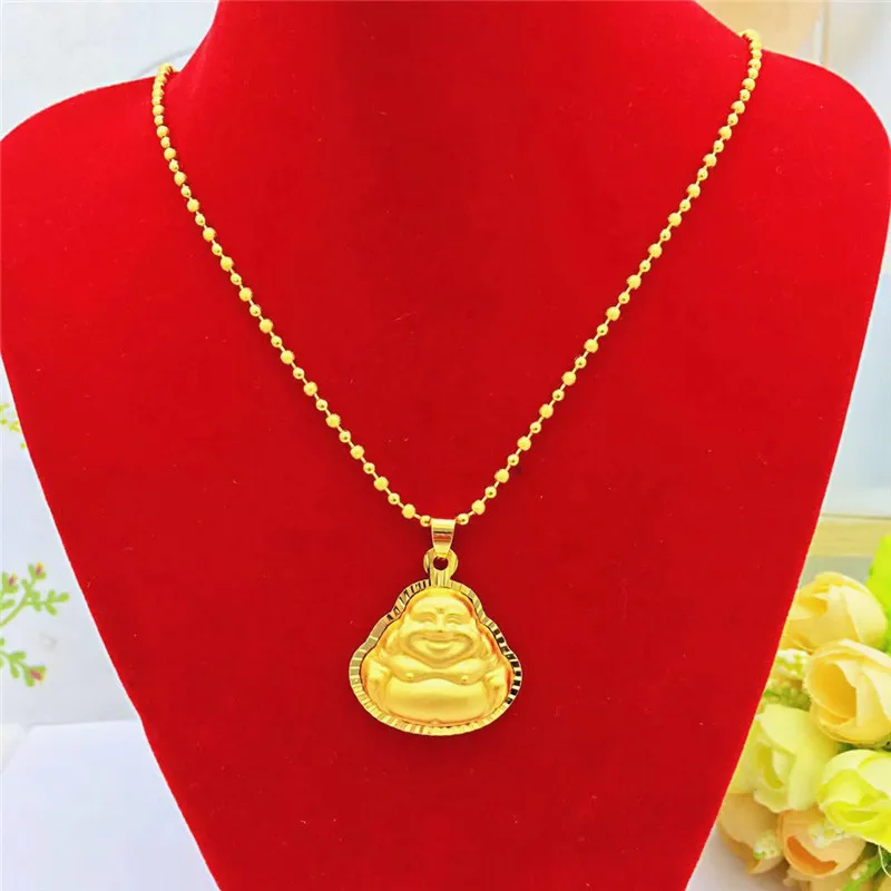 

14K Gold Buddha Pendant for Women's Birthday Gift Yellow Gold Chain Necklace Pendant No Chain Jewelry Ornament Not Fade Female
