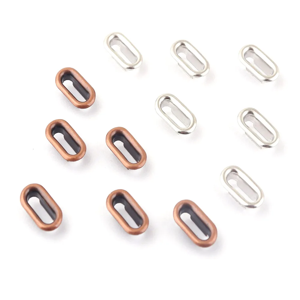 10mm Silver Metal Eyelets Grommets with Washers Grommets Rivet Purse Oval Eyelets for Webbing Canvas Clothes Leather Craft Shoes