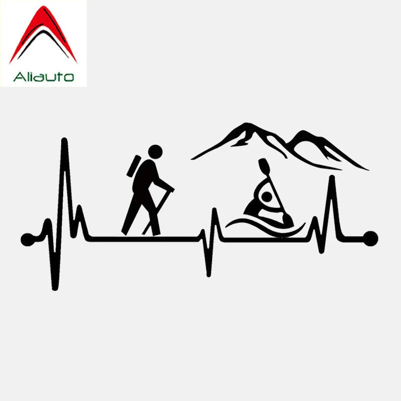 Aliauto Cover Scratch Car Sticker Hiking Kayak Heartbeat Lifeline Vinyl Waterproof Reflective Decal Black/Silver 15cm*7cm | Автомобили и