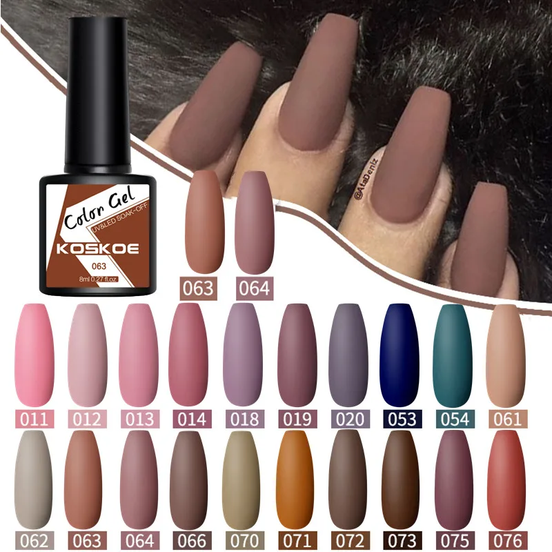 KOSKOE коричневый кофейный фотоматовый эффект 8 мл осенне-зимний стиль