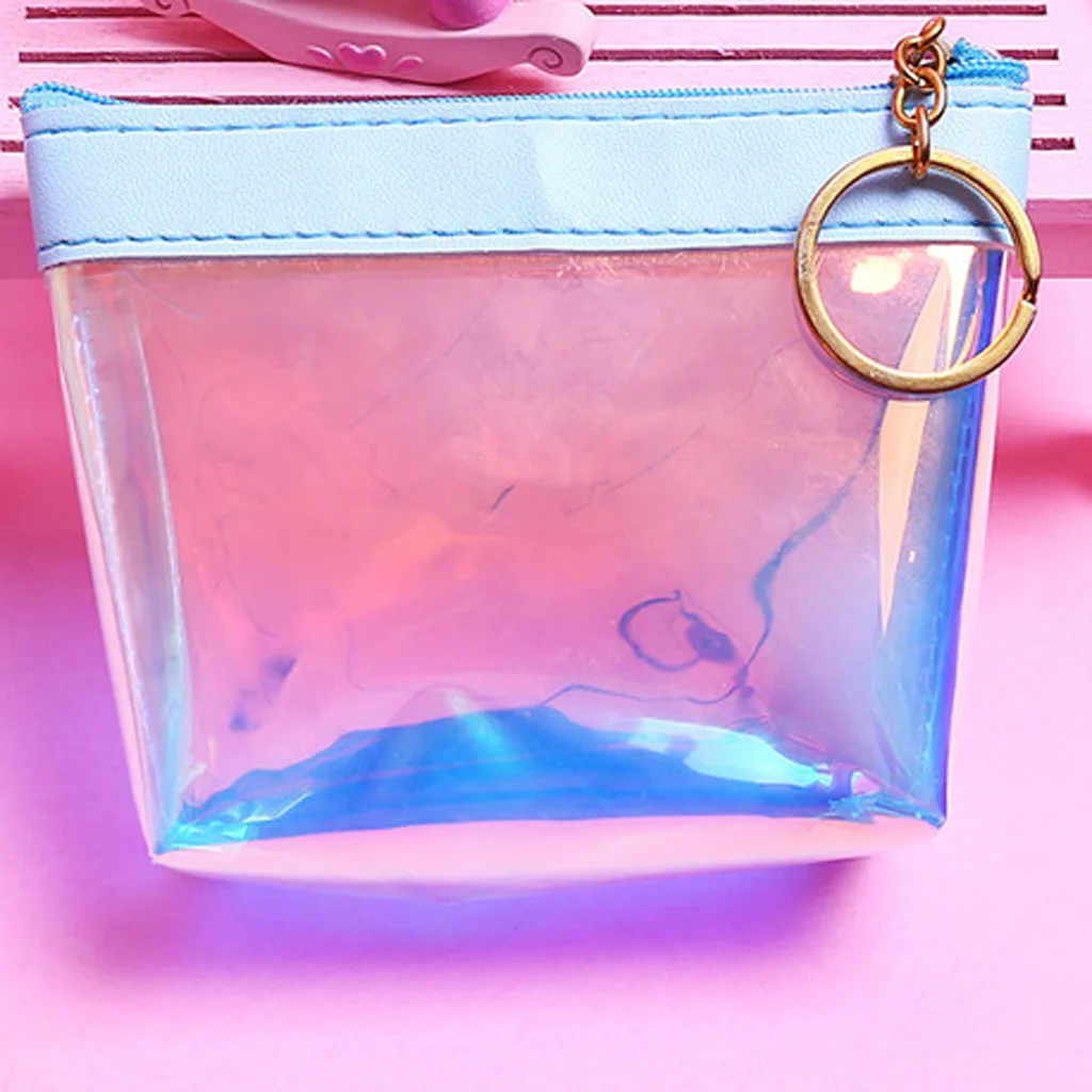 Aelicy Для женщин прозрачные мини-кошелек для монет женская сумка для хранения короткие в три раза, модная сумочка, держатель для карт Monedero Transparente