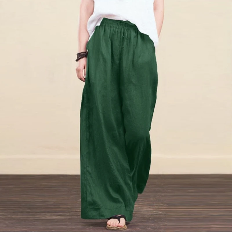 

Women's Pants Pantalones de mujer Loose Oversize Pant Solid Color Wide Pants Casual Cotton Trousers Fashion Office Trouser Femme