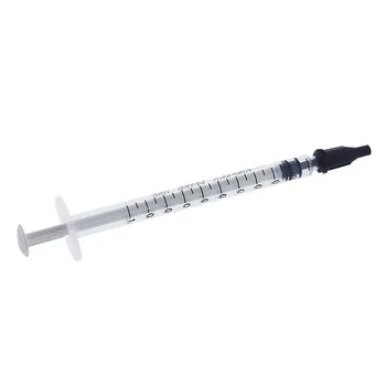 

Dispensing Syringes 1cc 1ml Plastic with Tip Black Cap Pack of 100