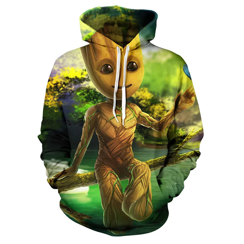 

Guardians of the Galaxy Groot Men's Women's Hooded Sweatshirt 3D Printing Fun Hip Hop Hoodie Casual Street White Sweatshirt