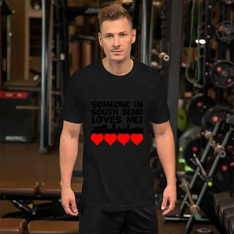 

Cute Someone In South Bend Indiana Loves Me t-shirt plus sizes s-9xl fitted long t shirt Unique women tshirts