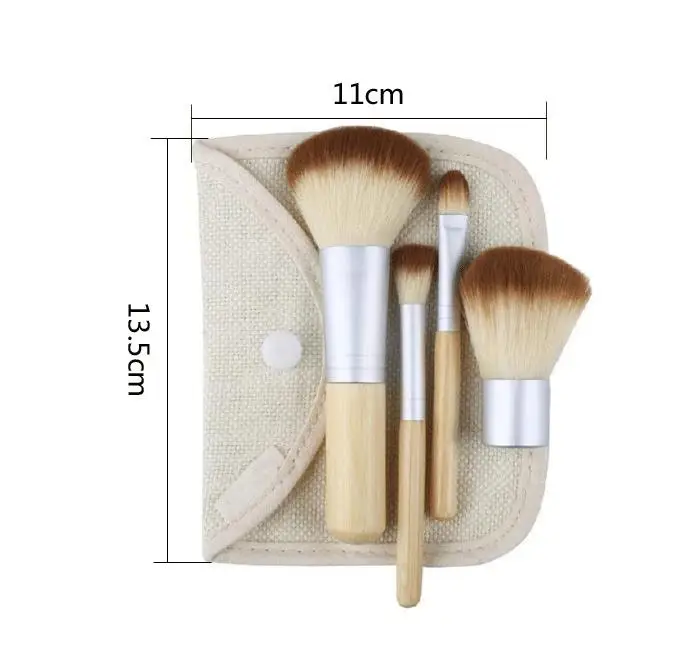 

1 комплект из 4 предметов; Профессиональных основа для макияжа Make up бамбуковые кисти Кабуки Кисть для макияжа косметический набор кисточка для нанесения теней для век SN272