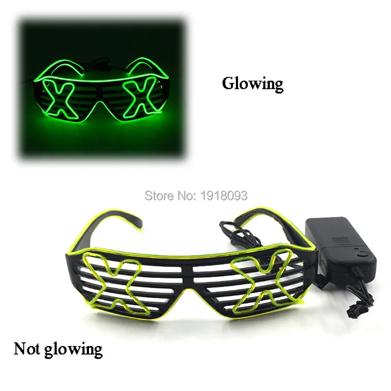 

New Letter X EL Glasses High grade LED Flashing Glasses 10 Color Available EL Wire Lighting Glasses Glowing Party Supplies