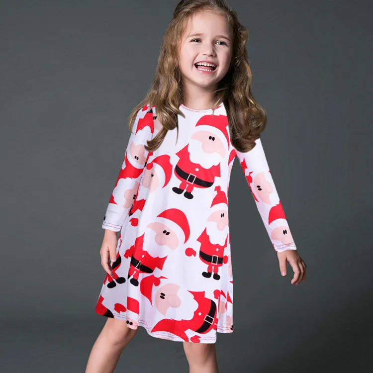 Повседневное милое рождественское платье с принтом, S-5XL, большие размеры, зимние женские платья размера плюс, Vestidos, повседневные, свободные вечерние короткие платья - Цвет: kids 1