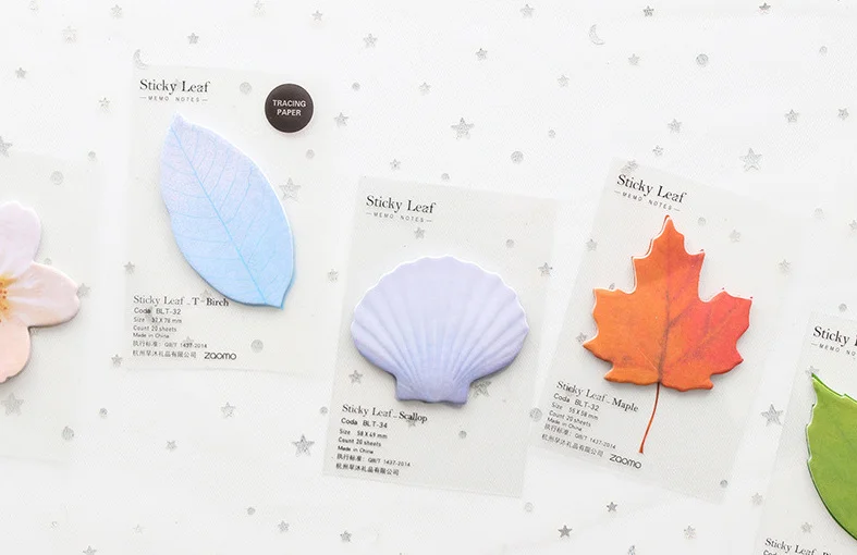 Sticky Leaf Office Bookmark Marker Memo Sticky Notes Sticker Bookmark Leaves /_F