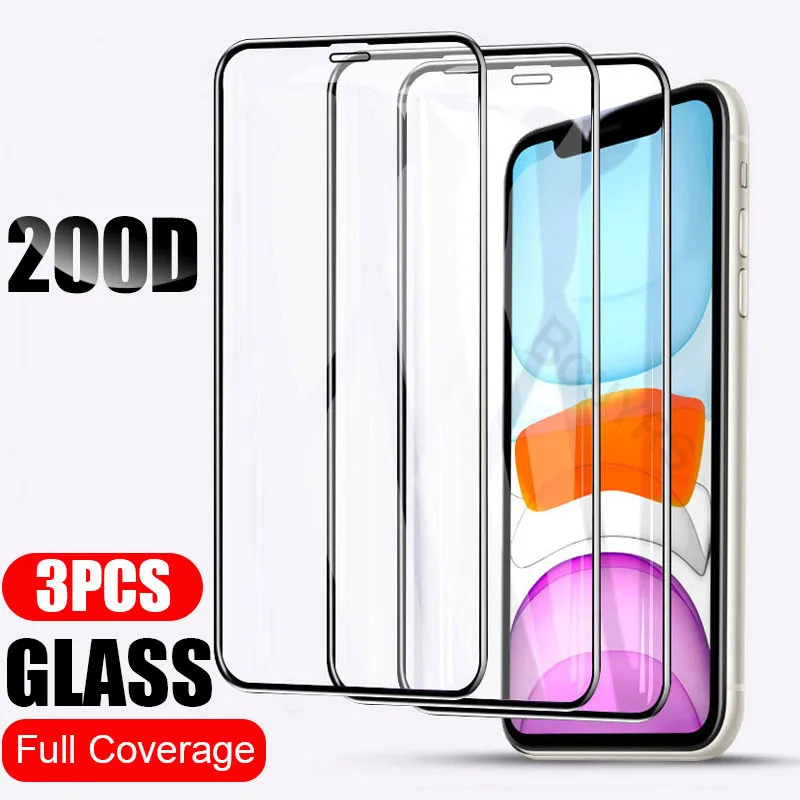 

3Pcs Tempered Glass for iPhone 11 X XR XS Max Screen Protector Protective Glass For iphone 11 Pro Max 7 8 6 6s Plus Glass Film