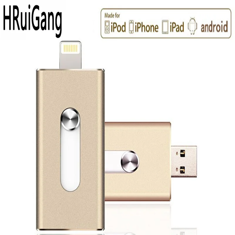 USB флеш накопитель для iPhone X/8/7/7 Plus/6/6s ipad металлический 8 ГБ 16 32 64 128 ГБ|USB
