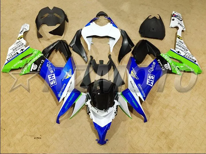 4 подарки Новые горячие продажи ABS Полный комплект обтекателя подходит для Kawasaki Ninja ZX-10R ZX10R 2008 2009 2010 08 09 10 Обтекатели зеленый синий цвет